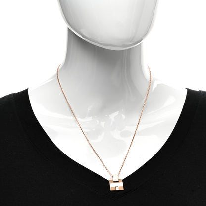 Hermes Rose Gold Plated Lacquered Eileen Pendant Necklace Craie 2 of 4