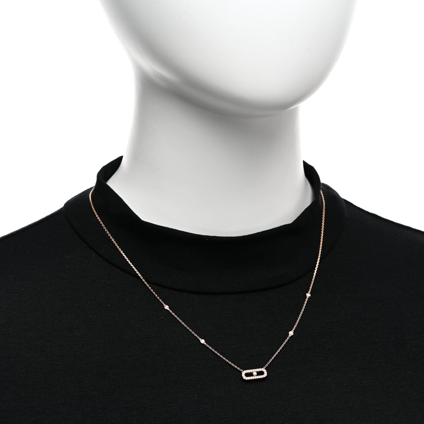 18K Rose Gold Diamond Move Uno Pave Necklace