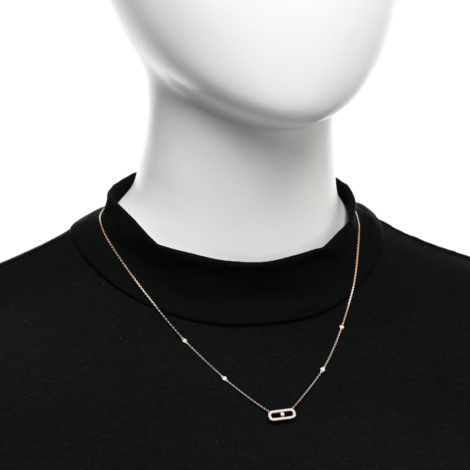 Messika 18K Rose Gold Diamond Move Uno Pave Necklace 2 of 5