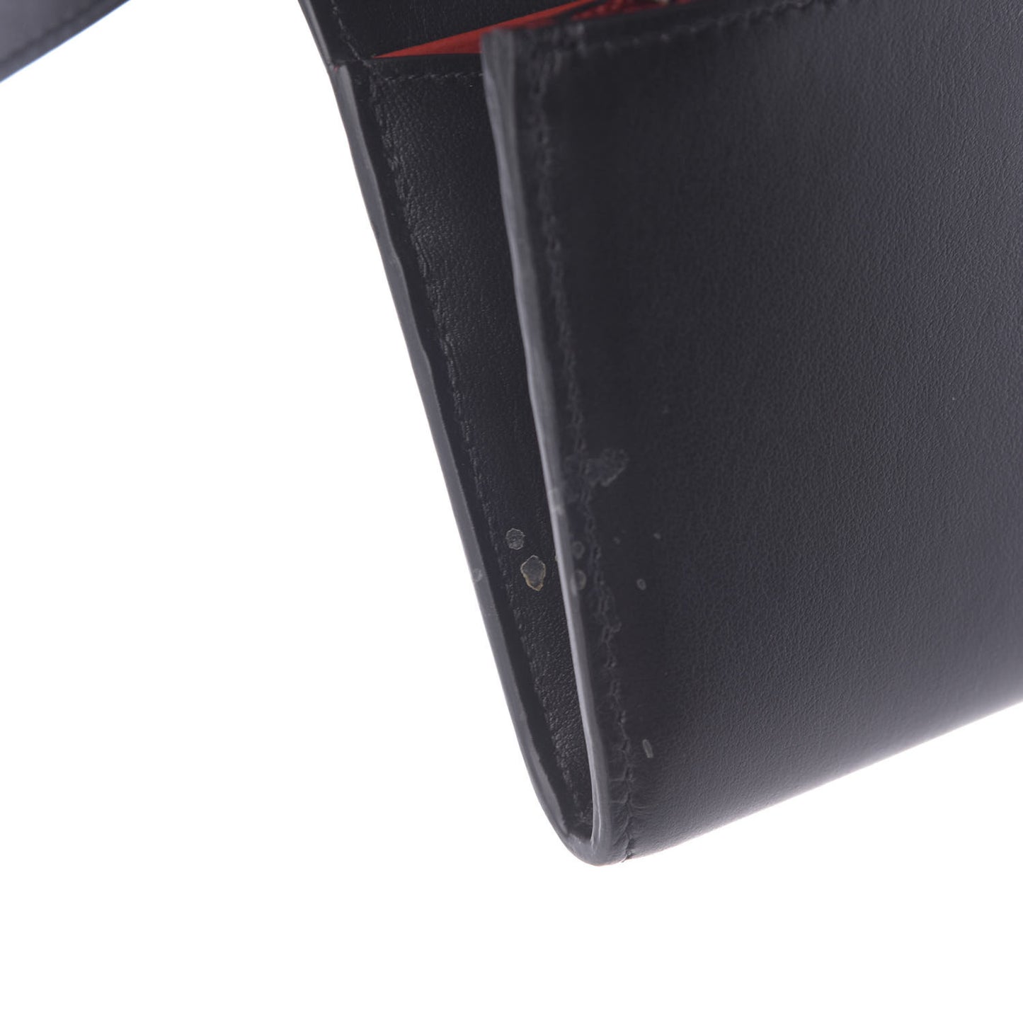 Calfskin Macaron Spiked Flap Wallet Black