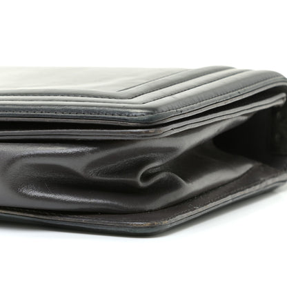 Chanel Glazed Calfskin Medium Boy Flap Black Brown 6 of 14