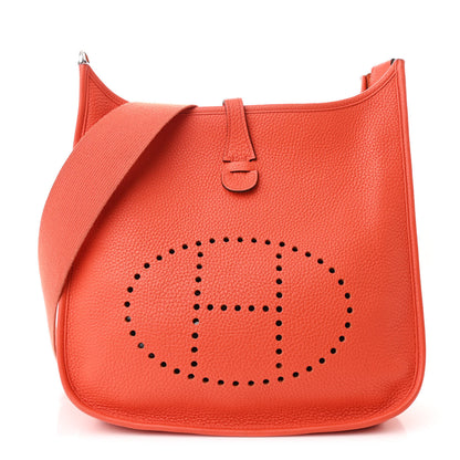 Hermes Taurillon Clemence Evelyne III PM Orange Poppy 1 of 11