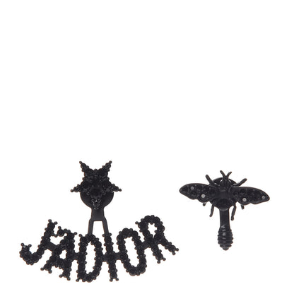 Christian Dior Palladium Crystal J'adior Earrings Black 1 of 4