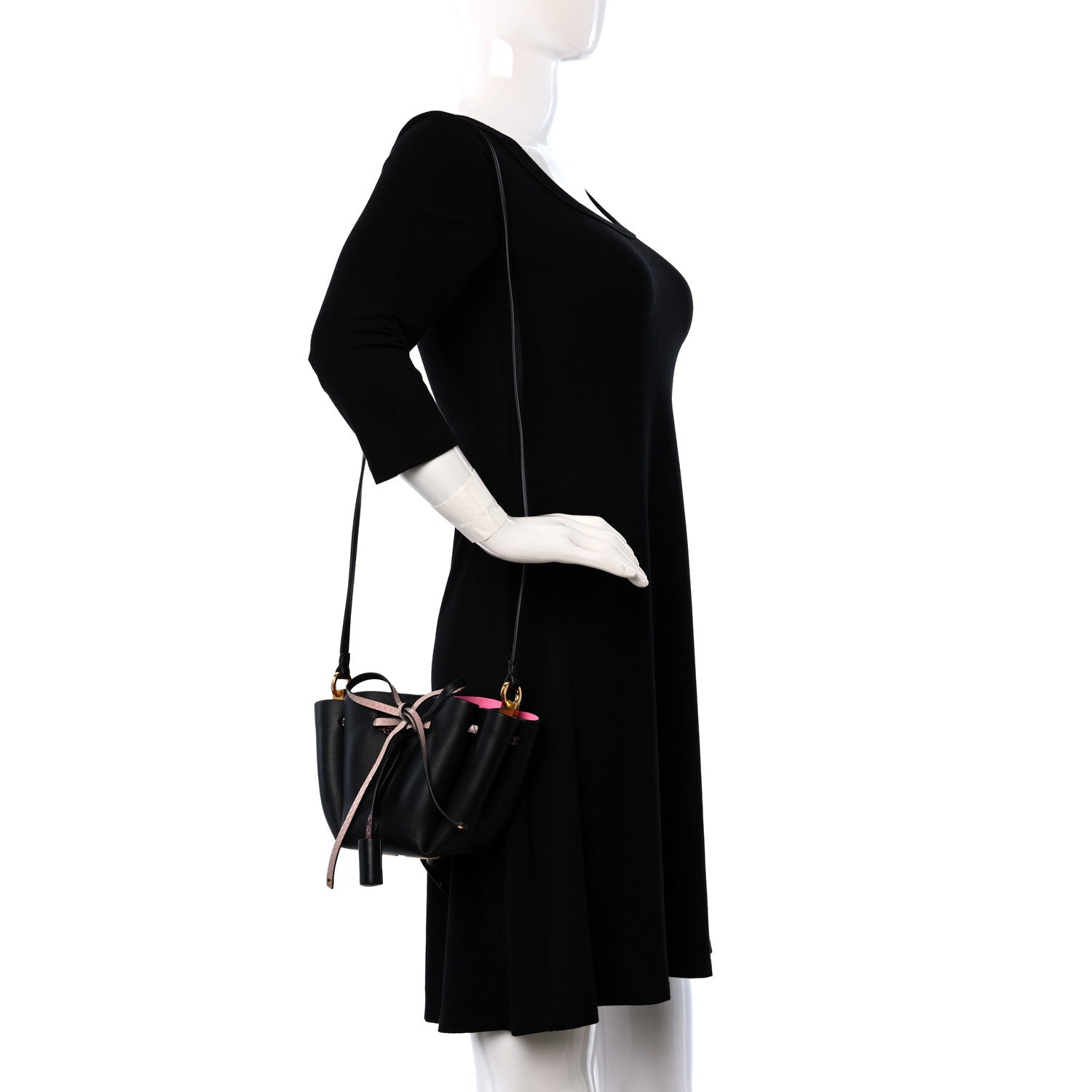 Valentino Garavani Vitello Ayers VLogo Bucket Bag Black 2 of 8