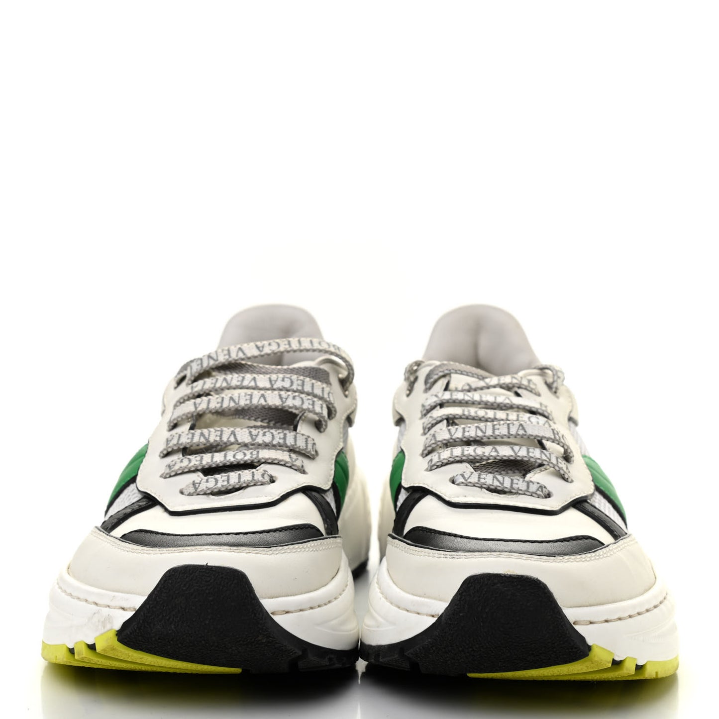 Calfskin Technical Mesh Speedster Sneakers 38 White Black Green