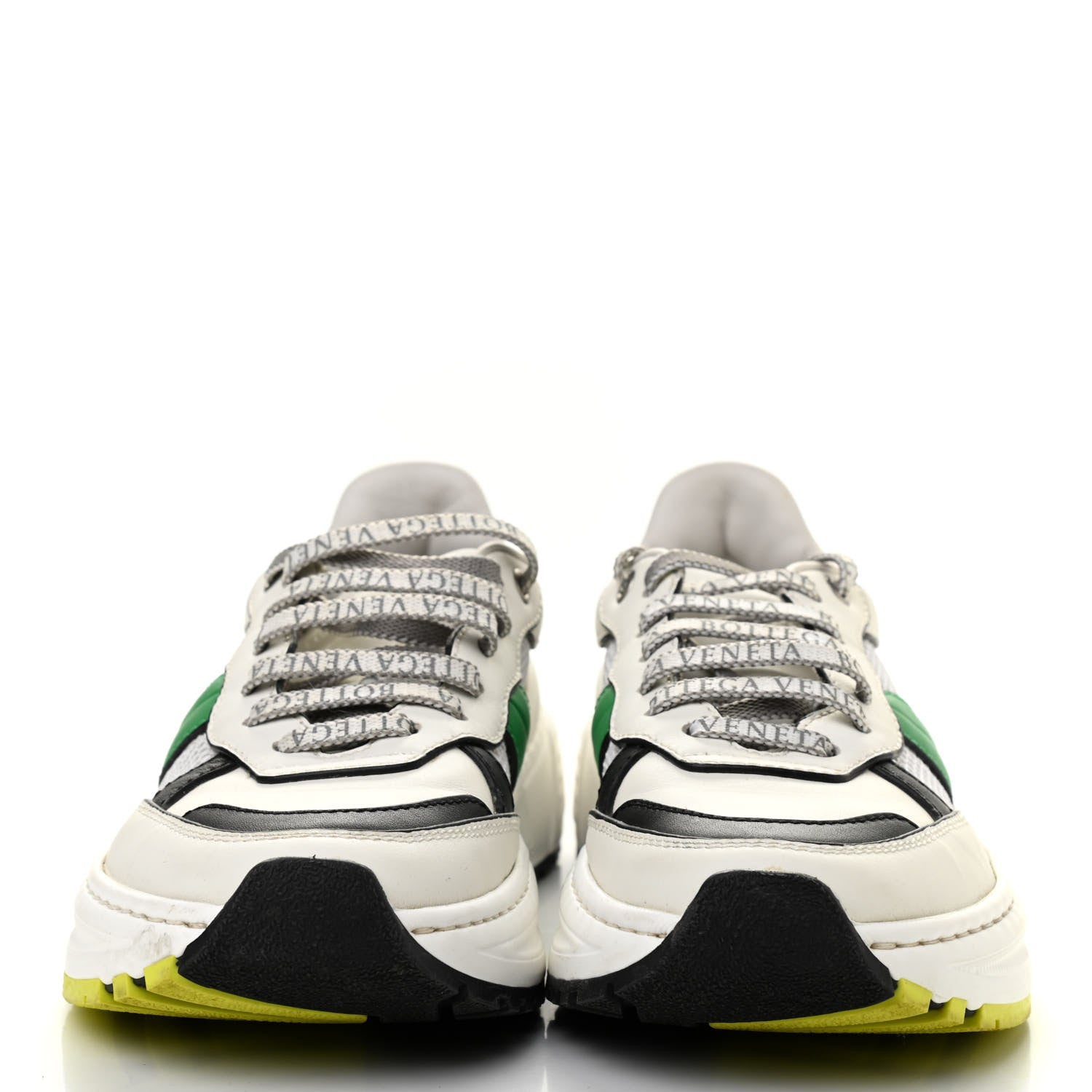 Bottega Veneta Calfskin Technical Mesh Speedster Sneakers 38 White Black Green 2 of 7