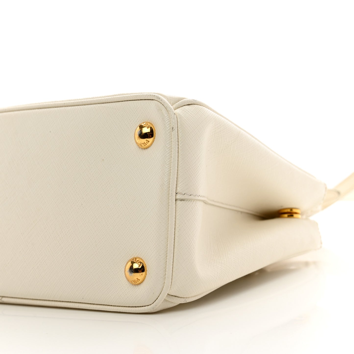 Saffiano Lux Small Galleria Double Zip Tote White