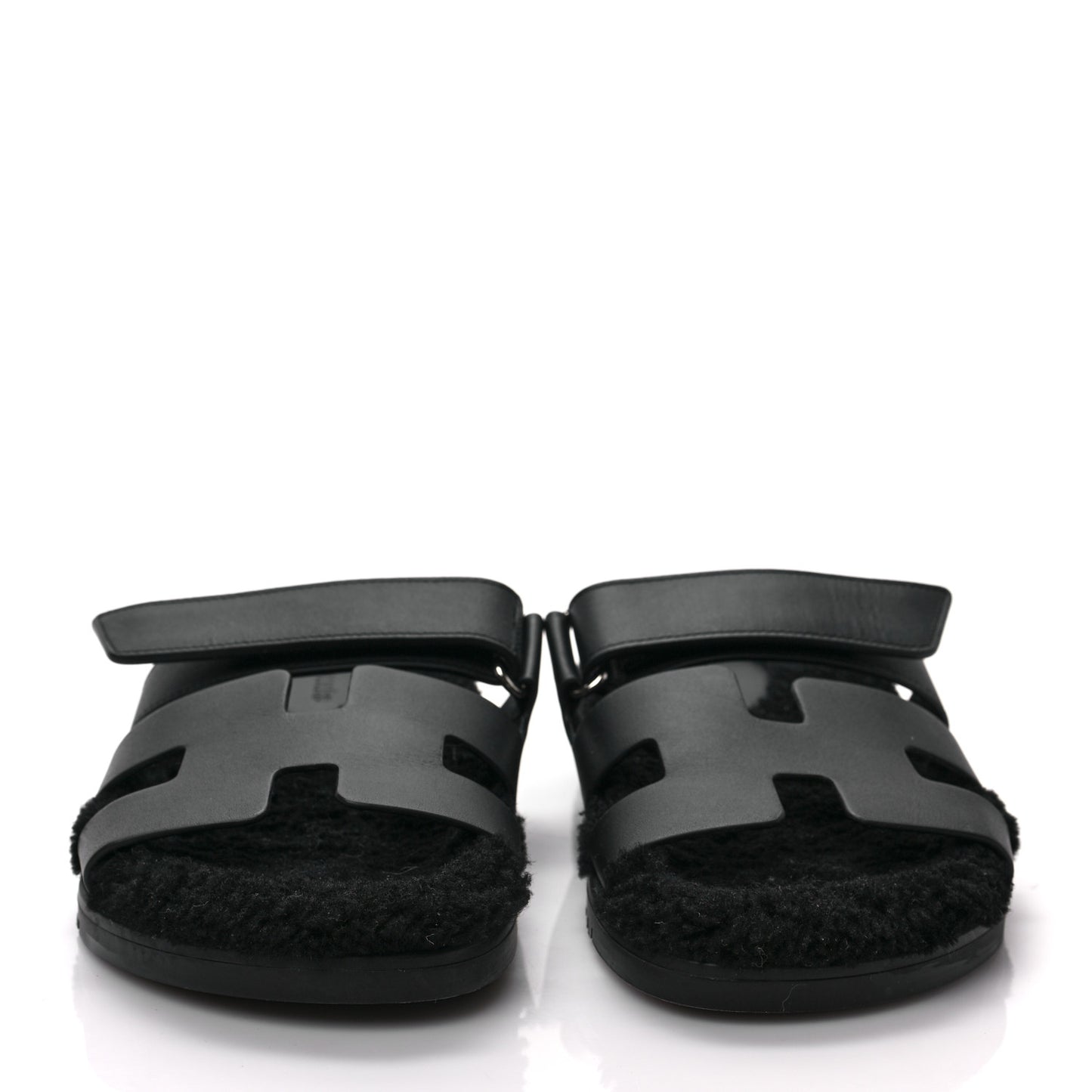 Calfskin Woolskin Womens Chypre Sandals 39 Black