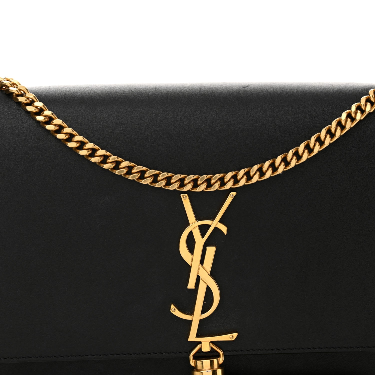 Saint Laurent Smooth Calfskin Medium Classic Monogram Kate Tassel Satchel Black 8 of 15