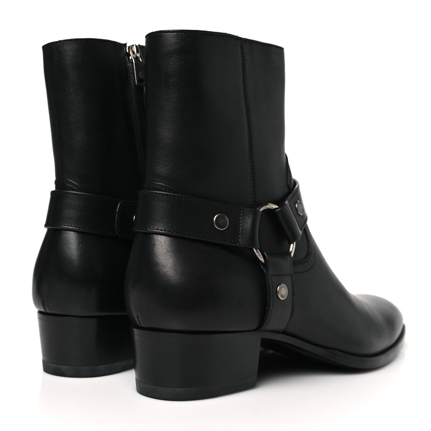 Saint Laurent Calfskin Mens Wyatt Marrakesh Harness Ankle Boots 43 Black 5 of 10