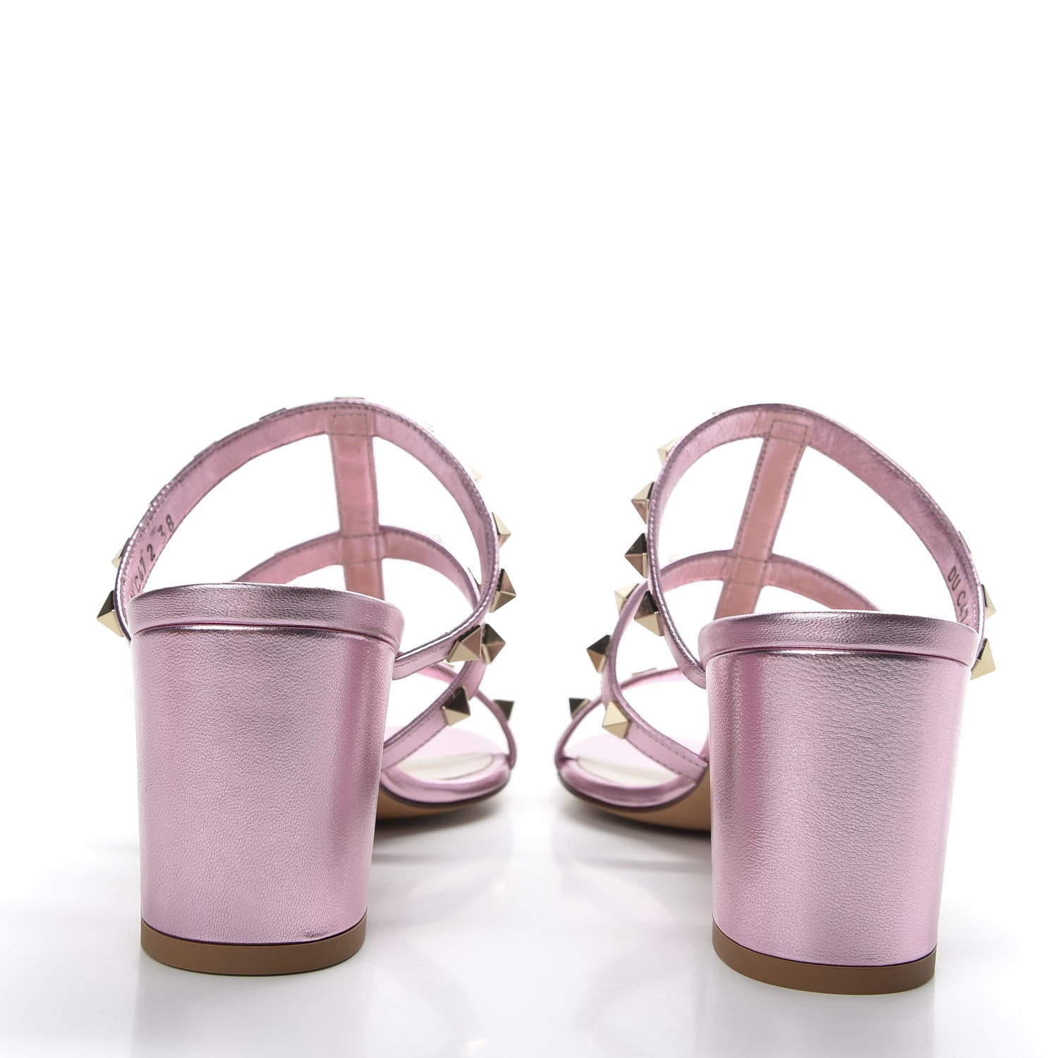 Valentino Garavani Metallic Nappa Rockstud 60mm Caged Slide Sandals 38 Giacinto 6 of 10