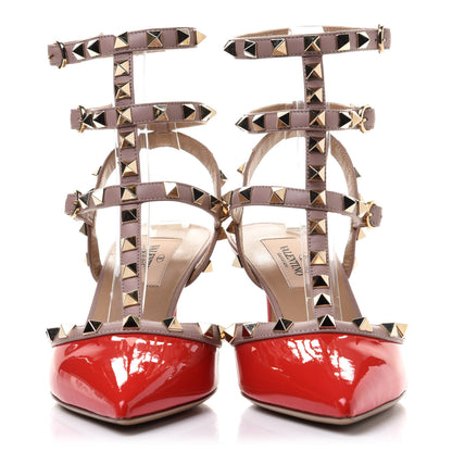 Valentino Garavani Patent Rockstud Ankle Strap 65mm Pumps 37 Deep Orange Poudre 2 of 9