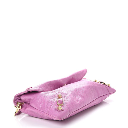 Balenciaga Agneau Giant 12 Gold Hardware Envelope Strap Clutch Rose Berlingot 4 of 12