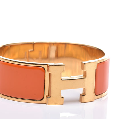 Hermes Enamel Wide Clic Clac H Bracelet GM Orange 7 of 8