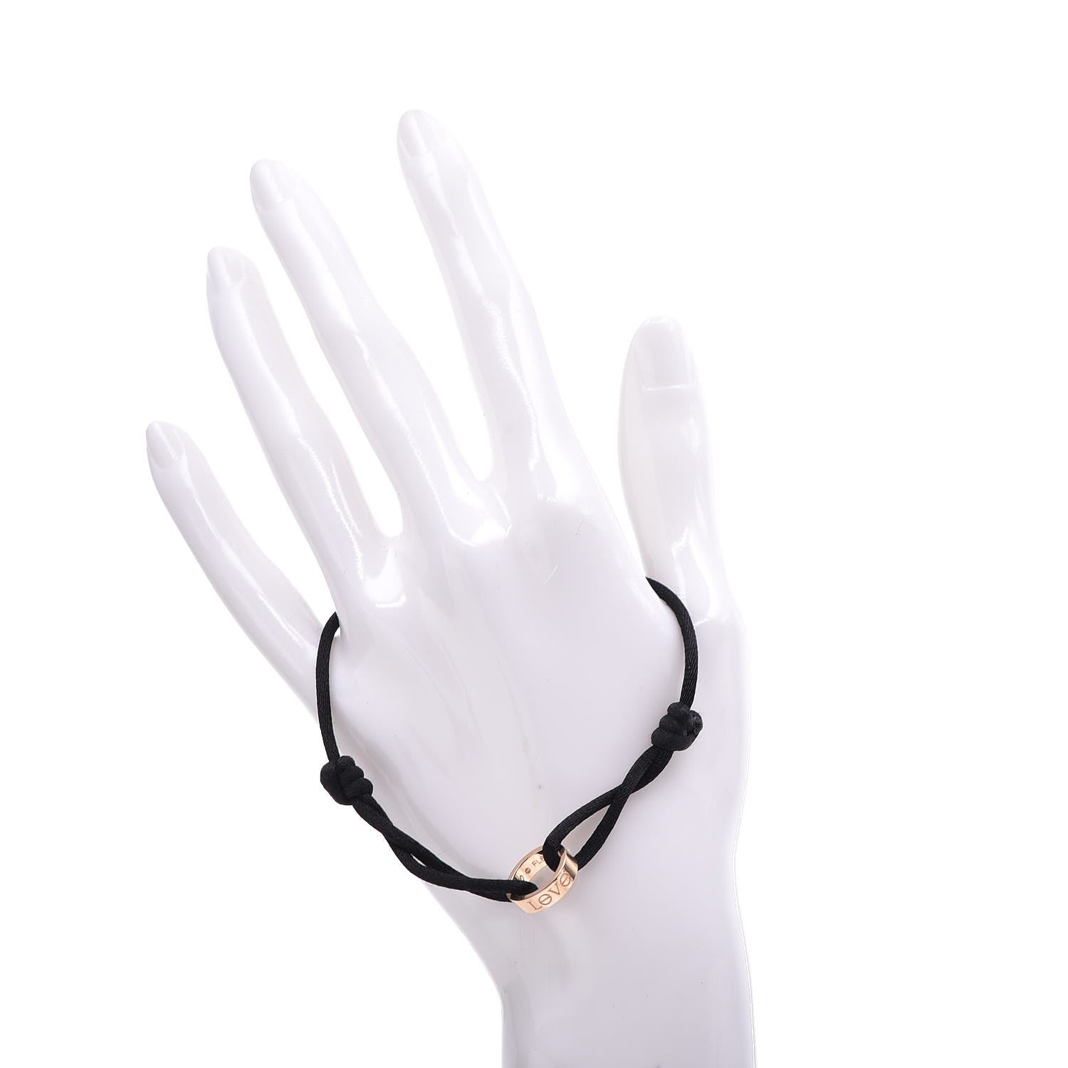 Cartier 18K Pink Gold Charity LOVE Adjustable Cord Bracelet Black 2 of 6