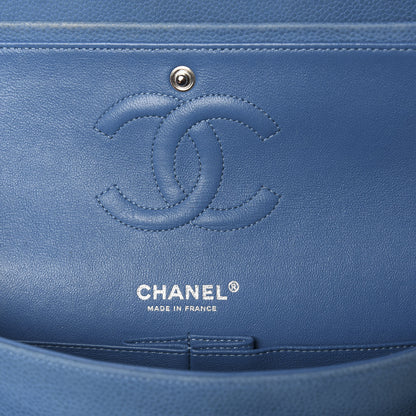 Chanel Iridescent Caviar Quilted Medium Double Flap Blue 7 of 9