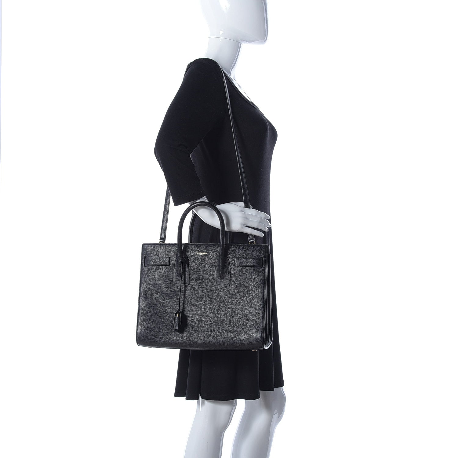 Saint Laurent Grained Calfskin Small Sac De Jour Black 2 of 13