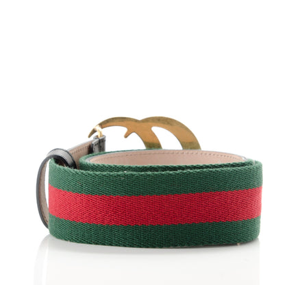 Gucci Nylon Calfskin Double G Web 40mm Belt 65 26 Green Red Black 3 of 6