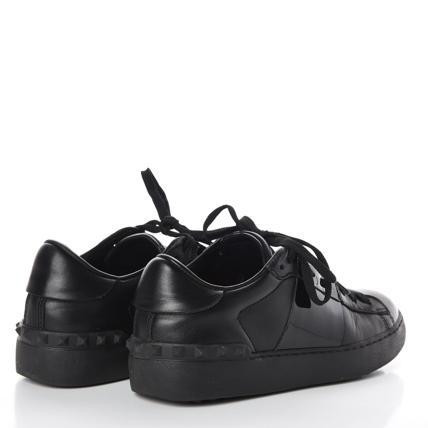 Valentino Garavani Calfskin Womens Rockstud Open Sneakers 35.5 Black 4 of 11
