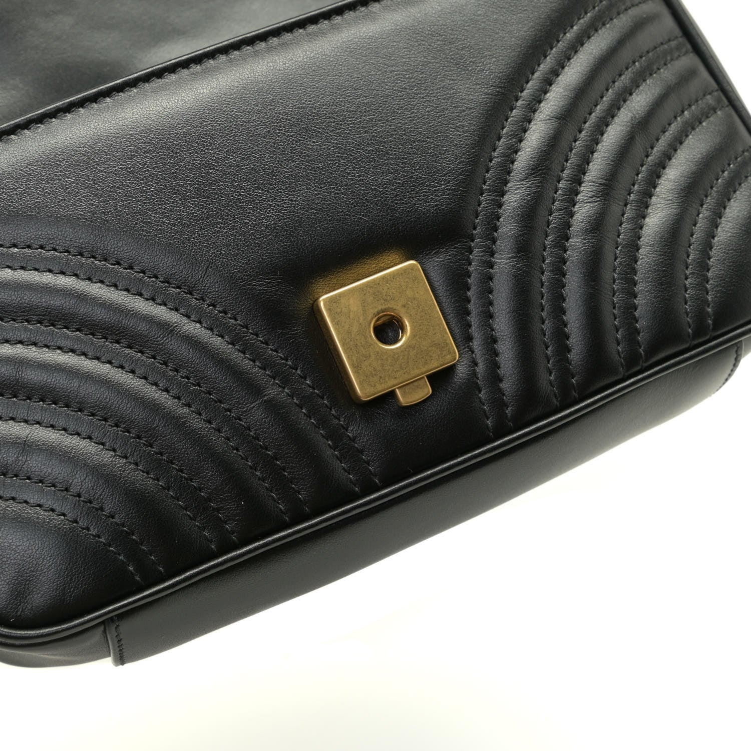 Gucci Calfskin Matelasse Mini GG Marmont Shoulder Bag Black 14 of 14