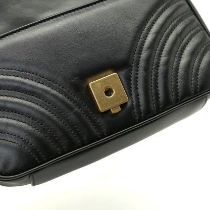 Gucci Calfskin Matelasse Mini GG Marmont Shoulder Bag Black 14 of 14