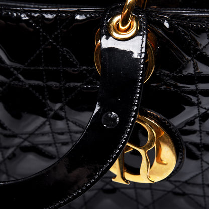Christian Dior Patent Cannage Medium Lady Dior Black 16 of 17