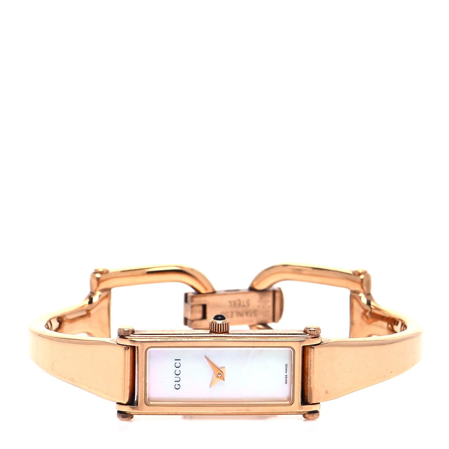 Stainless Steel Mother of Pearl 12mm 1500L Horsebit Quartz Watch