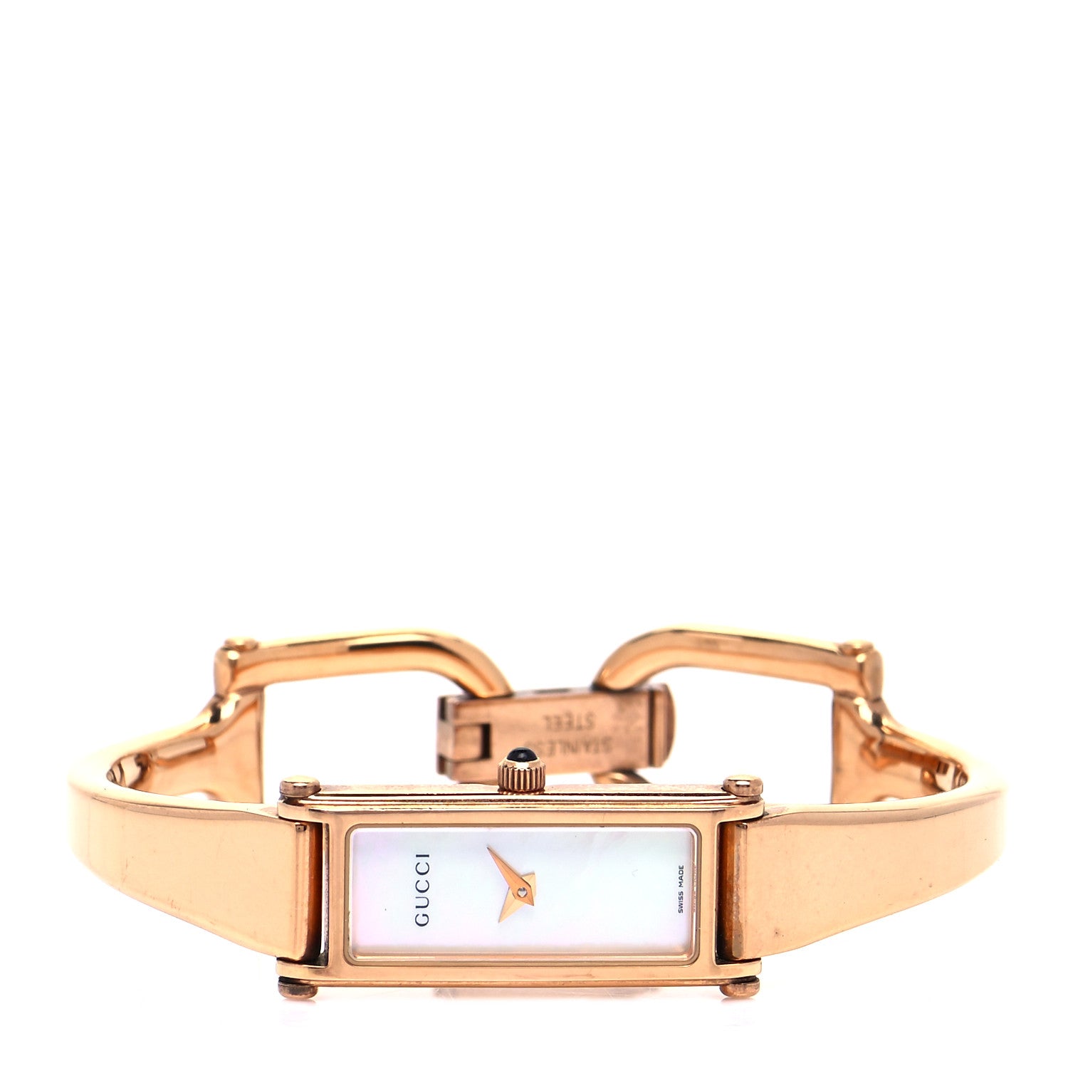 Gucci Stainless Steel Mother of Pearl 12mm 1500L Horsebit Quartz Watch 3 of 8