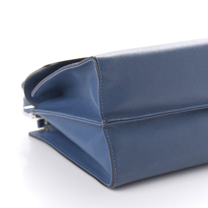 Fendi Vitello Elite Flamingo Demi Jour Shoulder Bag Blue 7 of 15