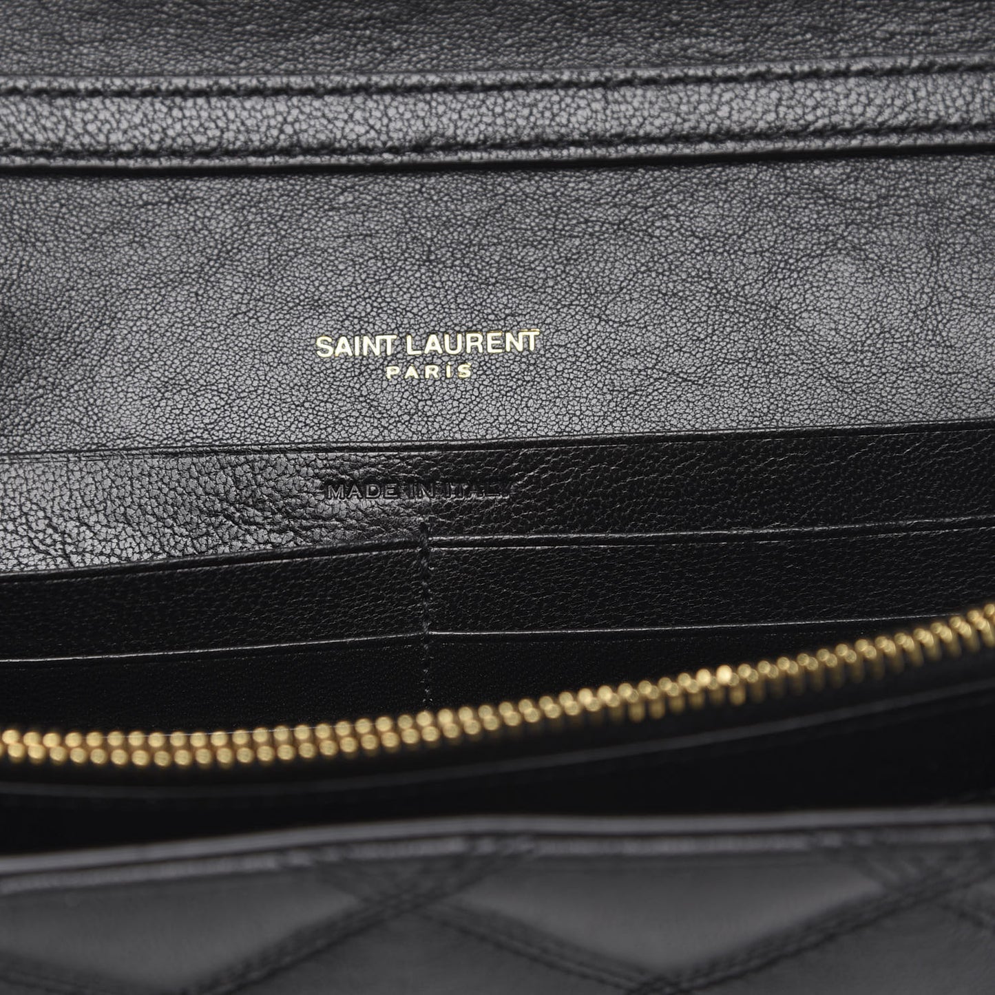 Lambskin Diamond Quilted Becky Chain Wallet Black