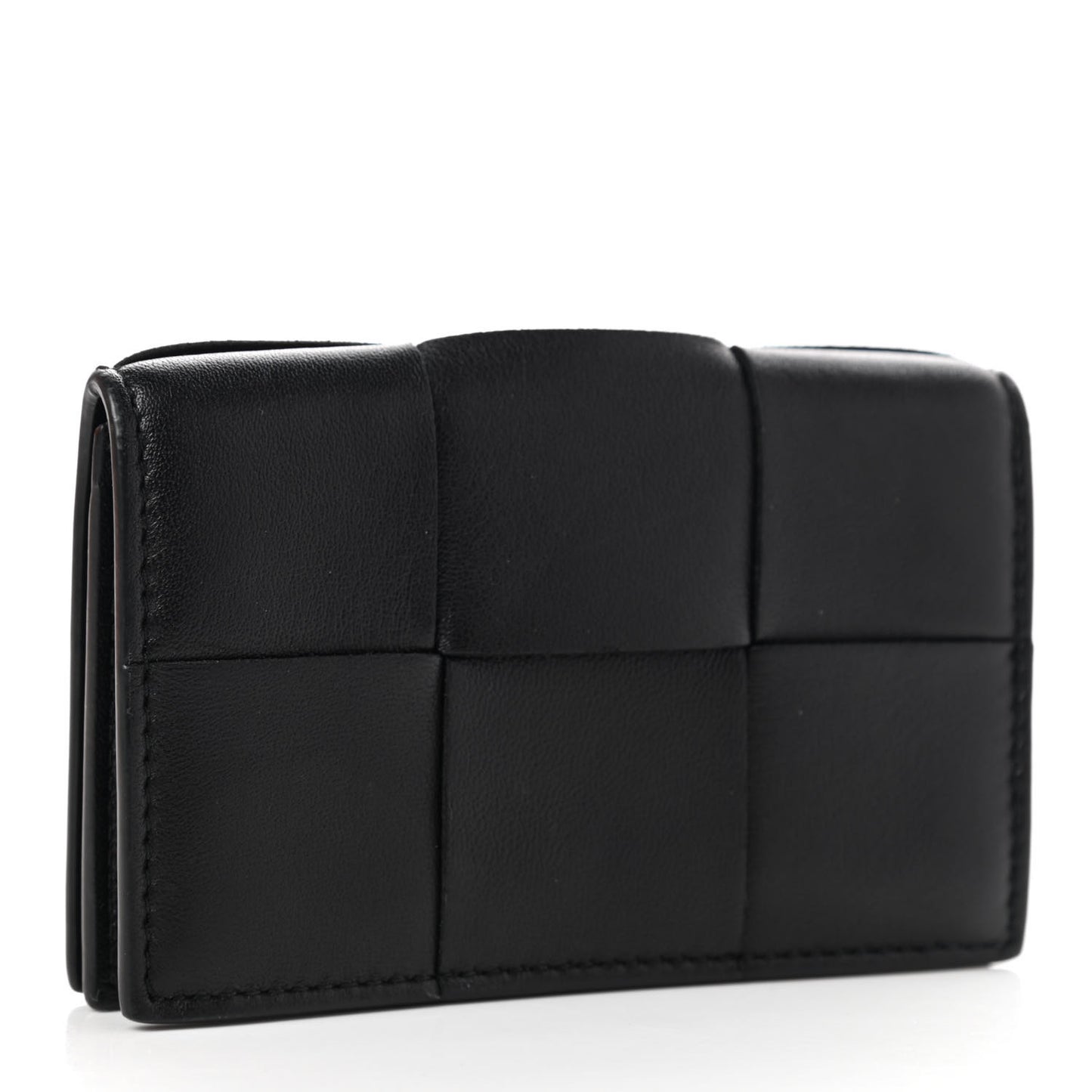 Nappa Maxi Intrecciato Card Holder Wallet Black