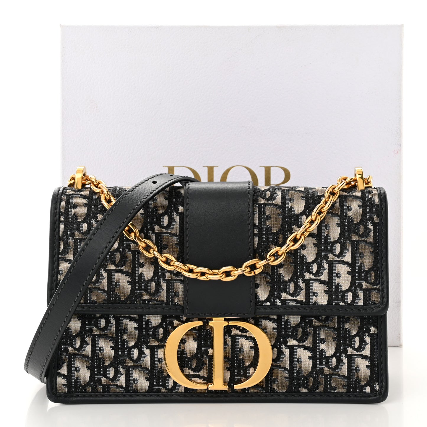 Oblique 30 Montaigne Chain Flap Bag Blue