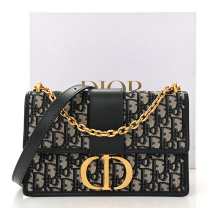 Christian Dior Oblique 30 Montaigne Chain Flap Bag Blue 10 of 10
