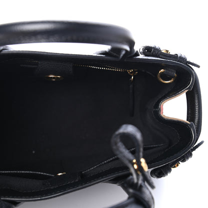 Burberry Grainy Calfskin House Check Small Banner Tote Black 4 of 4