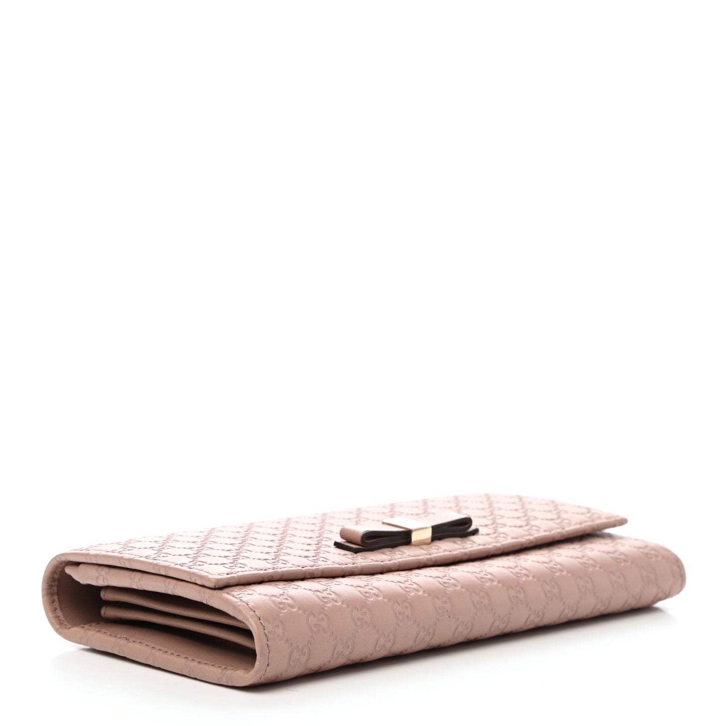 Microguccissima Bow Continental Wallet Soft Pink
