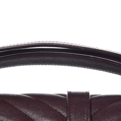 Saint Laurent Sheepskin Matelasse Chevron Monogram Medium College Bag Amaranto 17 of 25