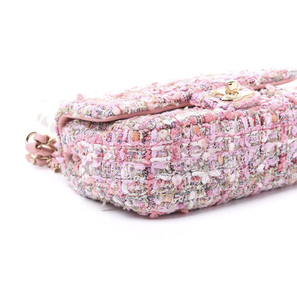 Chanel Tweed Mini Pearl Handle Flap Pink Beige Orange Ecru 7 of 9