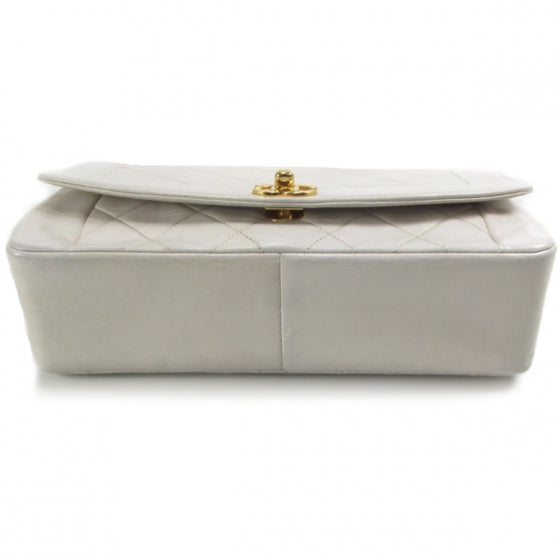 Vintage Lambskin Medium Flap Bag White
