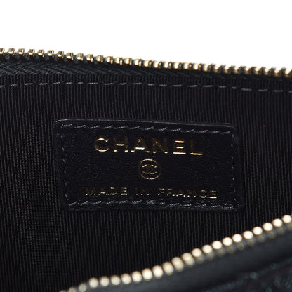 Chanel Iridescent Caviar Quilted Classic Flat Wallet Pouch Black 6 of 8