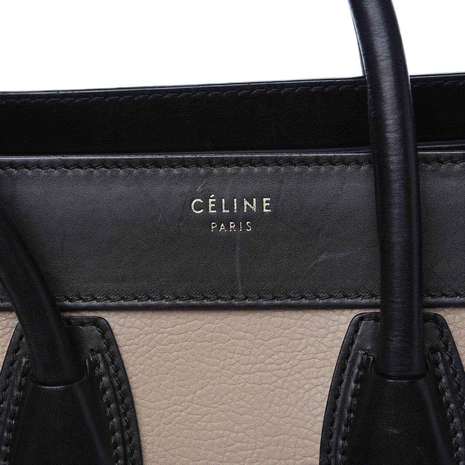 Celine Elephant Calfskin Suede Micro Tri-Color Luggage Sand 7 of 14