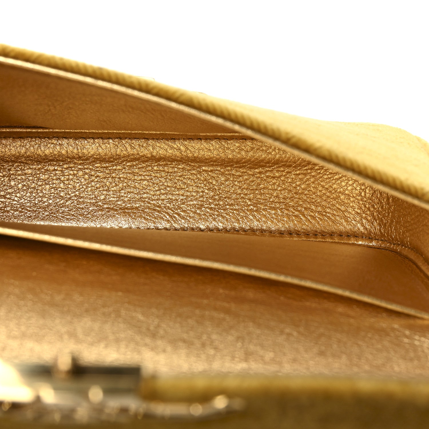 Celine Velvet Triomphe Chain Shoulder Bag Gold 5 of 10