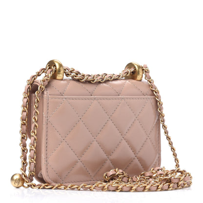 Chanel Calfskin Quilted Perfect Fit Coin Purse With Chain Beige 2 of 3