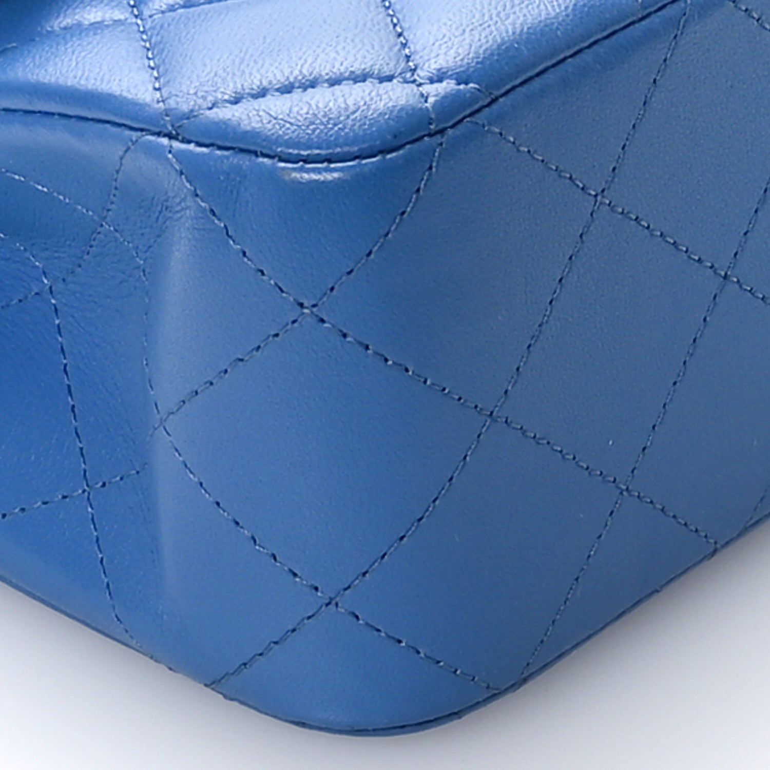 Chanel Lambskin Quilted Medium Double Flap Blue 9 of 11