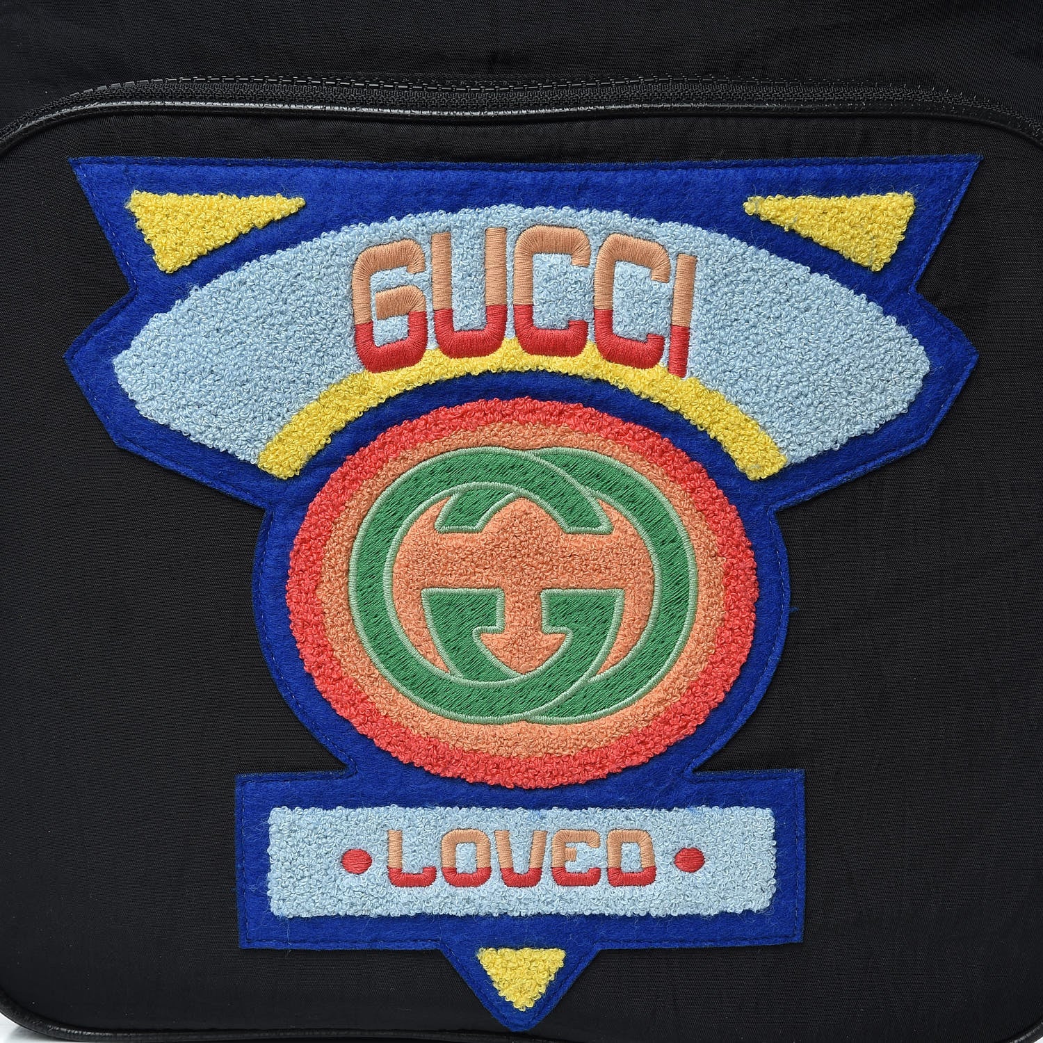 Gucci Nylon Twill 80s Logo Patch Backpack Black 8 of 8