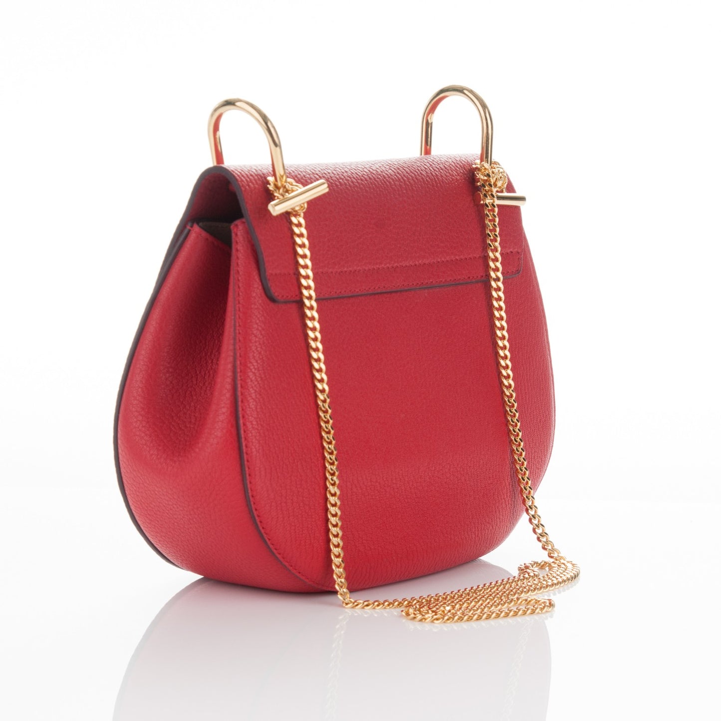 Grained Lambskin Drew Shoulder Bag Plaid Red