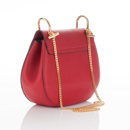 Chloe Grained Lambskin Drew Shoulder Bag Plaid Red 3 of 7