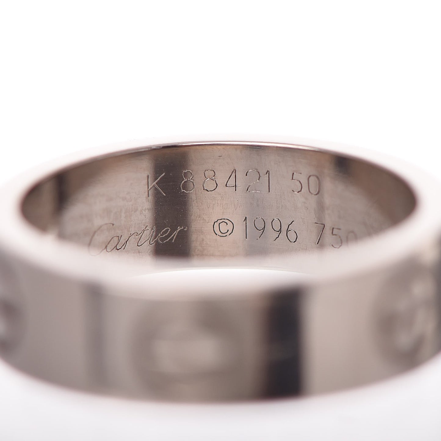 18K White Gold 5.5mm LOVE Ring 50 5.25