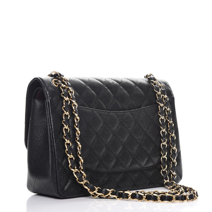 Chanel Caviar Quilted Jumbo Double Flap Black 3 of 10