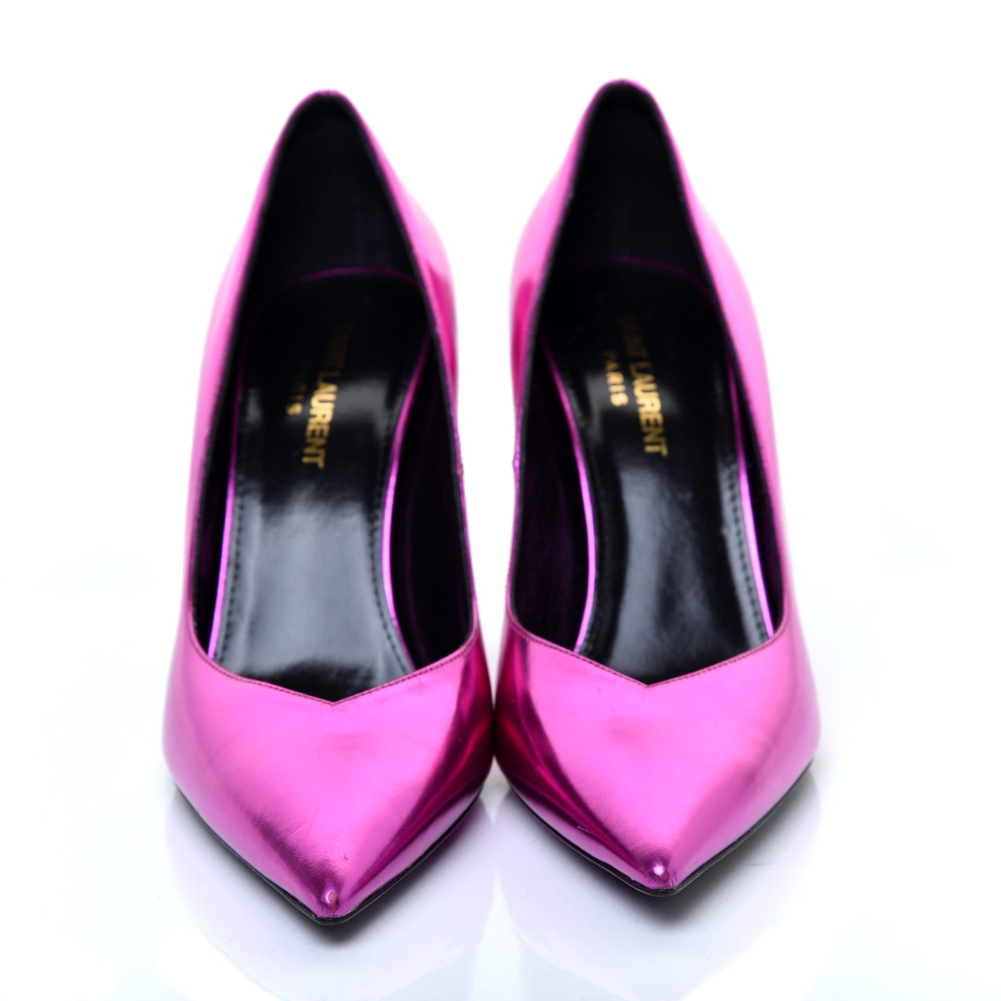 Metallic Calfskin Kiki 85 Pumps 37.5 Fuchsia