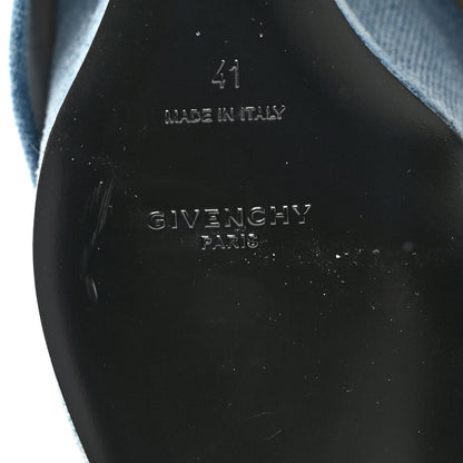 Givenchy Washed Denim Shark Lock Pant Boots 41 Blue 7 of 8